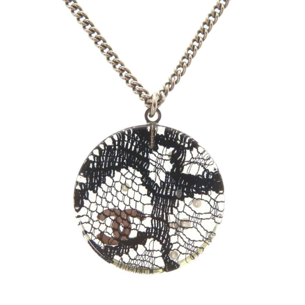 CHANEL Silver Pearl Logo Necklace - Picture 2 of 6